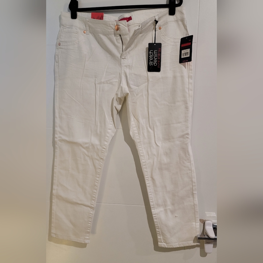 Pure Energy Stretch Denim White Jeans